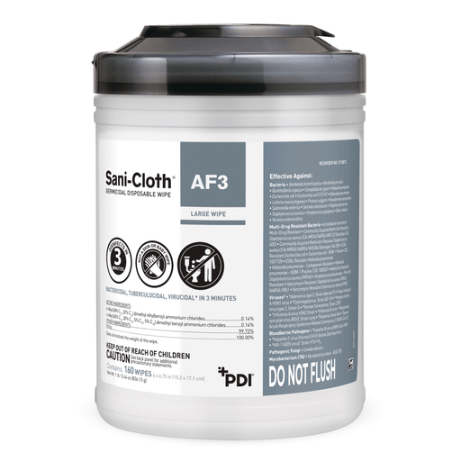 Sani-Cloth® AF3 Germicidal Large Disinfectant Wipes, Canister, 160 ct. | Quantity - 1x CN
