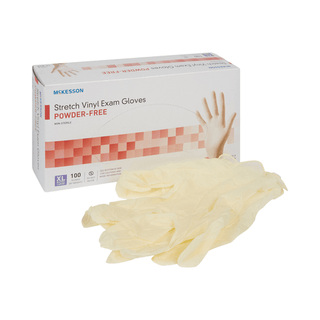 McKesson Stretch Vinyl Exam Glove, Extra Large, Ivory | Quantity - 1x CS