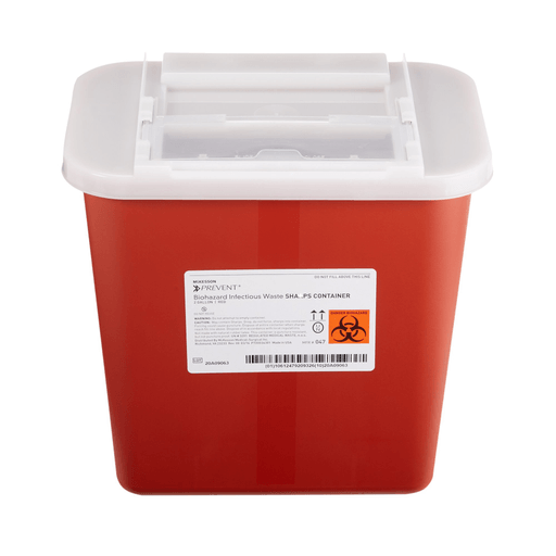 McKesson Prevent® Sharps Container, 2 Gallon, 10-1/4 x 7 x 10-1/2 Inch | Quantity - 1x CS