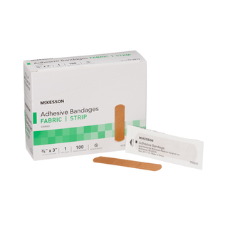 BANDAGE, ADHSV FABR STRP 3/4X3(100/BX 24BX/CS) | Quantity - 1x CS