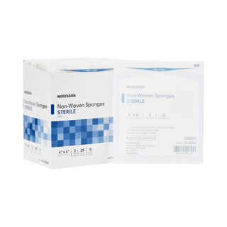 McKesson Sterile Nonwoven Sponge, 4 x 4 Inch, 6-Ply | Quantity - 1x PK