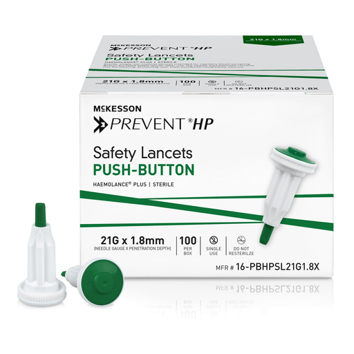 McKesson Prevent® HP Push Button Safety Lancet, 21 Guage | Quantity - 1x CS