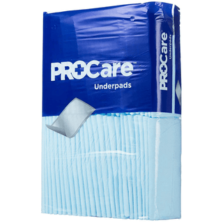 ProCare Incontinence Underpads, Moisture-Proof, Light Absorbency, Blue, 21 x 36" | Quantity - 1x CS