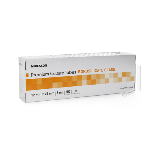 McKesson Round Bottom Glass Test Tube, 5 mL, 12 x 75 mm | Quantity - 1x BX