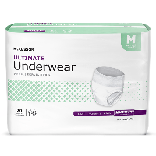 McKesson Ultimate Heavy Absorbency Incontinence Underwear, Medium | Quantity - 1x BG