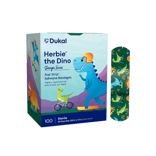 American® White Cross Stat Strip® Kid Design Herbie the Dinosaur Adhesive Strip | Quantity - 1x CS