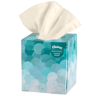 Kleenex Facial Tissue, 2-Ply, Cube Container, Boutique White, 8-2/5" X 8-2/5" | Quantity - 1x CS