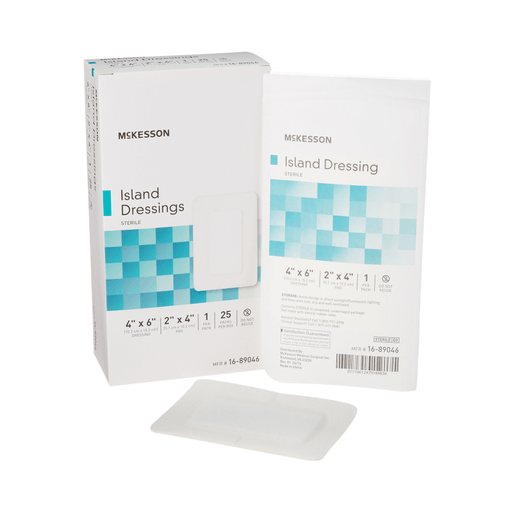 McKesson White Adhesive Dressing, 4 x 6 Inch | Quantity - 1x EA