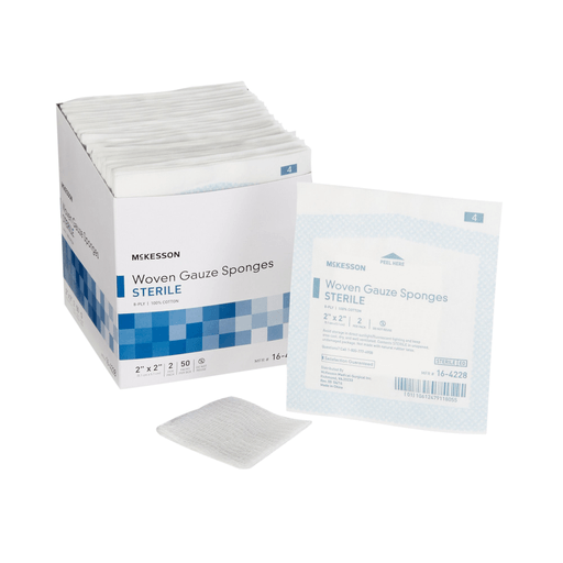 McKesson Sterile Gauze Sponge, 2 x 2 Inch, Eight Ply | Quantity - 1x BX