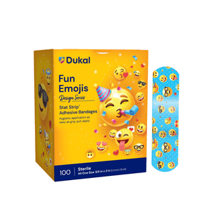 American® White Cross First Aid Emojis Kid Design Adhesive Strip, ¾ x 3 Inch | Quantity - 1x BX