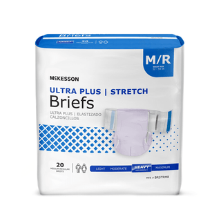 McKesson Ultra Plus Stretch Heavy Absorbency Incontinence Brief, Medium/Regular | Quantity - 1x BG