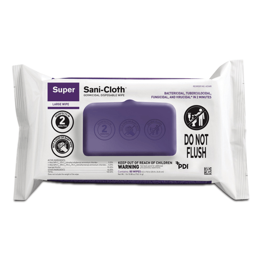 Super Sani-Cloth® Large Germicidal Disinfectant Wipes, Soft Pack | Quantity - 1x PK