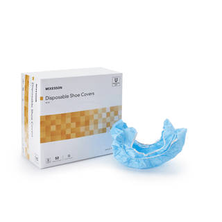 McKesson Shoe Cover, One Size Fits Most Shoe, High, Non-Skid Sole, Blue | Quantity - 1x BX