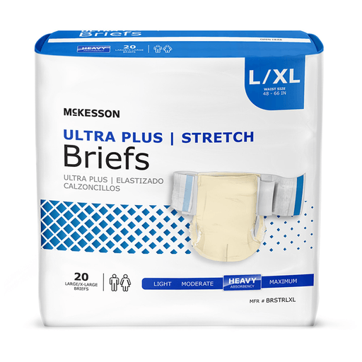 McKesson Ultra Plus Stretch Heavy Absorbency Incontinence Brief, Large / X-Large | Quantity - 1x BG
