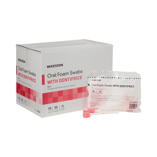 McKesson Oral Swabstick Foam Tip Dentifrice, Mint, 10 per Pack | Quantity - 1x PK