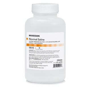 McKesson Saline Irrigation Solution, 250 mL Bottle | Quantity - 1x CS
