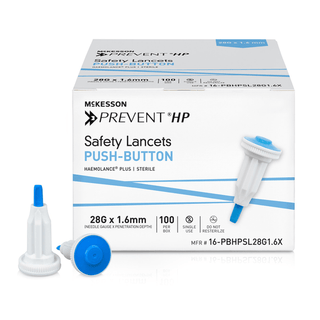 McKesson Prevent® HP Push Button Safety Lancet, 28 Gauge | Quantity - 1x BX