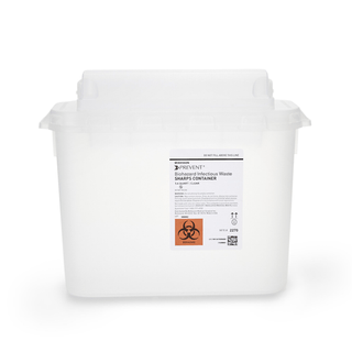 McKesson Prevent® Clear Sharps Container, 5.4-Quart, 11 x 12 x 4-3/4 Inch | Quantity - 1x CS