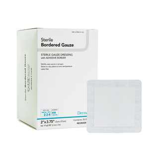 DermaRite Gauze Adhesive Dressing, White, Sterile, 2 x 3¾ inch | Quantity - 1x EA