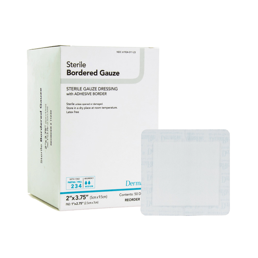 DermaRite Gauze Adhesive Dressing, White, Sterile, 2 x 3¾ inch | Quantity - 1x EA