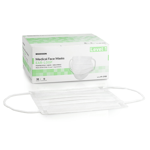 McKesson ASTM Level 1 Medical Face Masks, White | Quantity - 1x CS