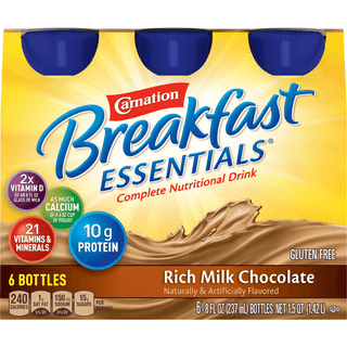 Carnation Breakfast Essentials® Chocolate Nutritional Drink, 8-ounce bottle | Quantity - 1x PK