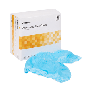 McKesson Shoe Covers, Non-Skid Sole, Blue, nonsterile, X-Large | Quantity - 1x BX