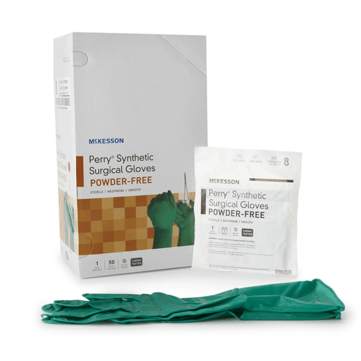 McKesson Perry® Performance Plus Polychloroprene Surgical Glove, Size 8, Green | Quantity - 1x PR