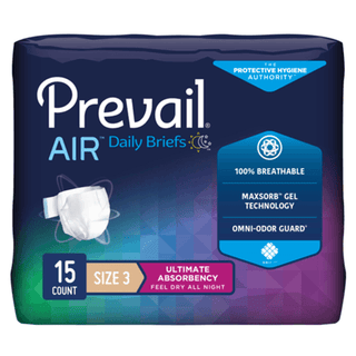 Prevail Air™ Stretchable Ultimate Plus Absorbency Briefs, Size 3 | Quantity - 1x CS