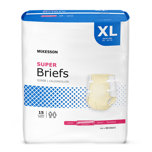 McKesson Super Moderate Absorbency Incontinence Briefs, Extra Large | Quantity - 1x BG
