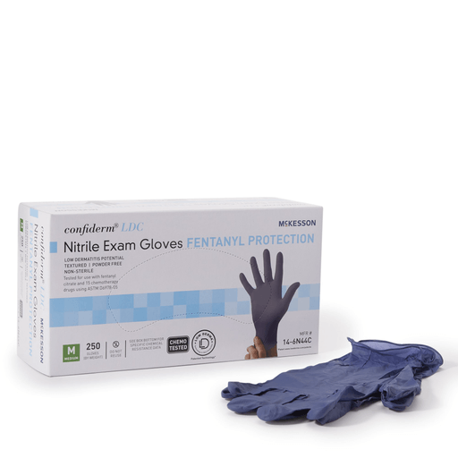 McKesson Confiderm® LDC Exam Glove, Medium, Blue | Quantity - 1x BX