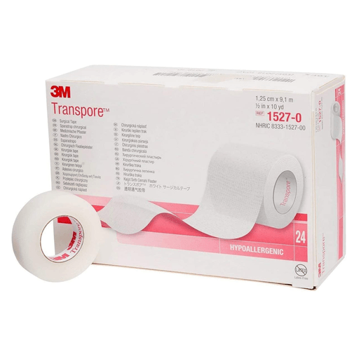 3M™ Transpore™ Plastic Medical Tape, 1/2 Inch x 10 Yard, Transparent | Quantity - 1x BX