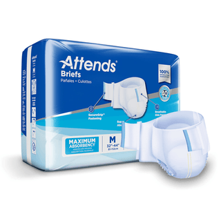 Attends® Briefs, Adult, Medium, Heavy Absorbency, Disposable, White | Quantity - 1x CS