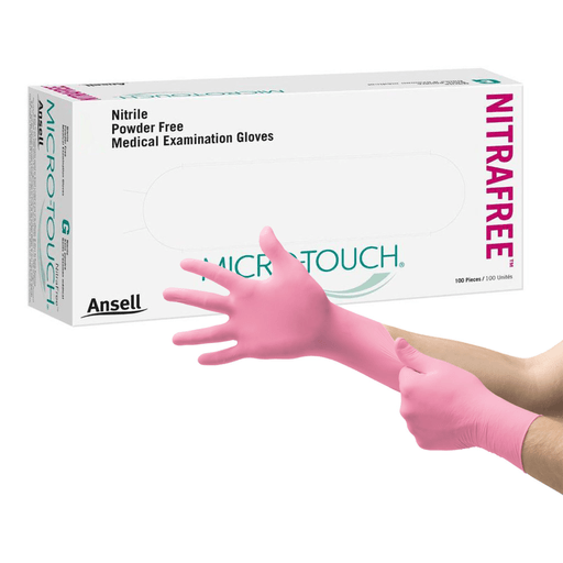 Micro-Touch® NitraFree™ Nitrile Exam Glove, Medium, Pink | Quantity - 1x CS