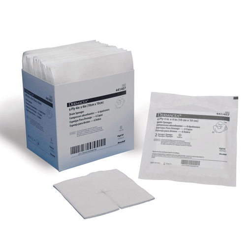 Dermacea™ Drain Sponge, 4 x 4 Inch, 6-Ply | Quantity - 1x PK