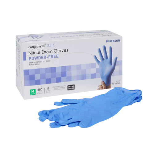 McKesson Confiderm® 3.5C Nitrile Exam Glove, Medium, Blue | Quantity - 1x BX