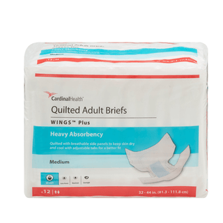 Wings™ Plus Quilted Heavy Absorbency Incontinence Brief, Medium | Quantity - 1x BG