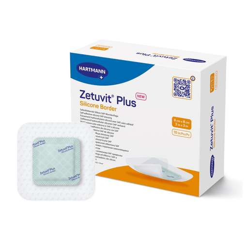 Zetuvit® Plus Silicone Border Super Absorbent Dressing, 3 x 3 Inch | Quantity - 1x BX
