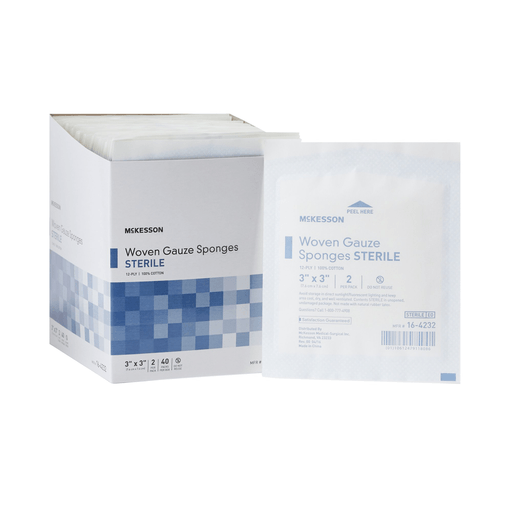 McKesson Sterile Gauze Sponge, 3 x 3 Inch, 12-Ply | Quantity - 1x EA