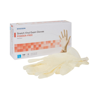 McKesson Stretch Vinyl Exam Glove, Large, Ivory | Quantity - 1x CS