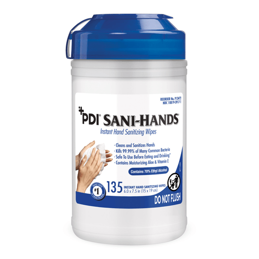 Sani-Hands® Hand Sanitizing Wipes, Ethyl Alcohol, Unscented, 6 x 7.5 Inch | Quantity - 1x CS
