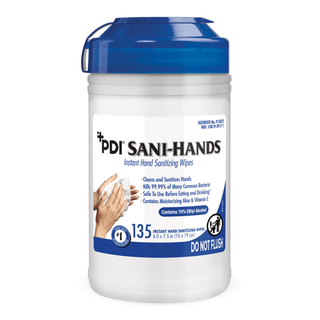 Sani-Hands® Hand Sanitizing Wipes, Ethyl Alcohol, Unscented, 6 x 7.5 Inch | Quantity - 1x CS