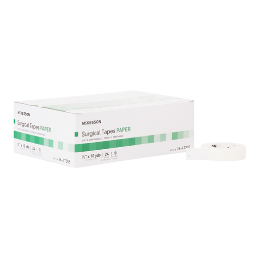 McKesson Paper Medical Tape, 1/2 Inch x 10 Yard, White | Quantity - 1x CS