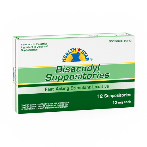 Health*Star Bisacodyl Laxative Suppository | Quantity - 1x BX