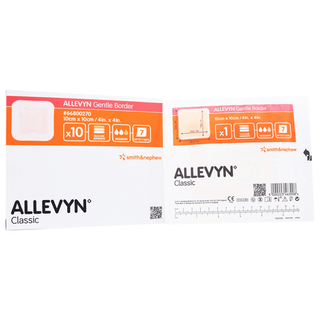 Allevyn Gentle Border Foam Dressing, 10 x 10 Centimeter | Quantity - 1x BX