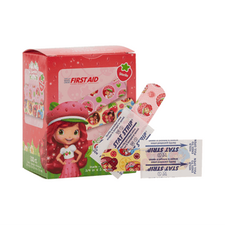 American® White Cross Stat Strip® Strawberry Shortcake Design Adhesive Strips | Quantity - 1x CS