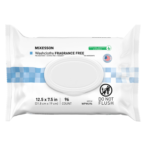 McKesson Fragrance Free Washcloths, 96 ct. | Quantity - 1x CS