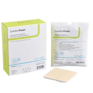 ComfortFoam™ Silicone Adhesive without Border Silicone Foam Dressing, 4 x 4 Inch | Quantity - 1x EA
