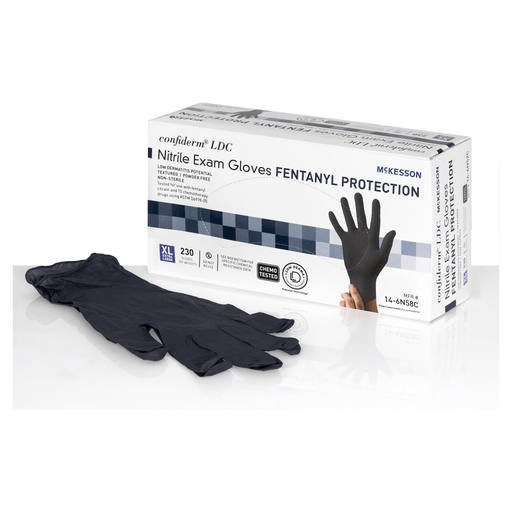 McKesson Confiderm® LDC Nitrile Exam Glove, Extra Large, Black | Quantity - 1x BX