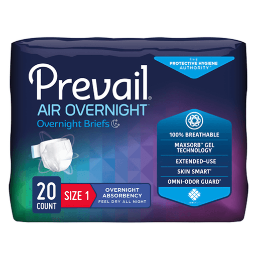 Prevail Air™ Overnight Briefs Overnight Absorbency, Size 1 | Quantity - 1x PK